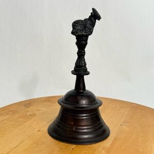 Indian Cast Metal Bronze Holy Nandi Cow 19th Century Kamadhenu Ghanta Bell